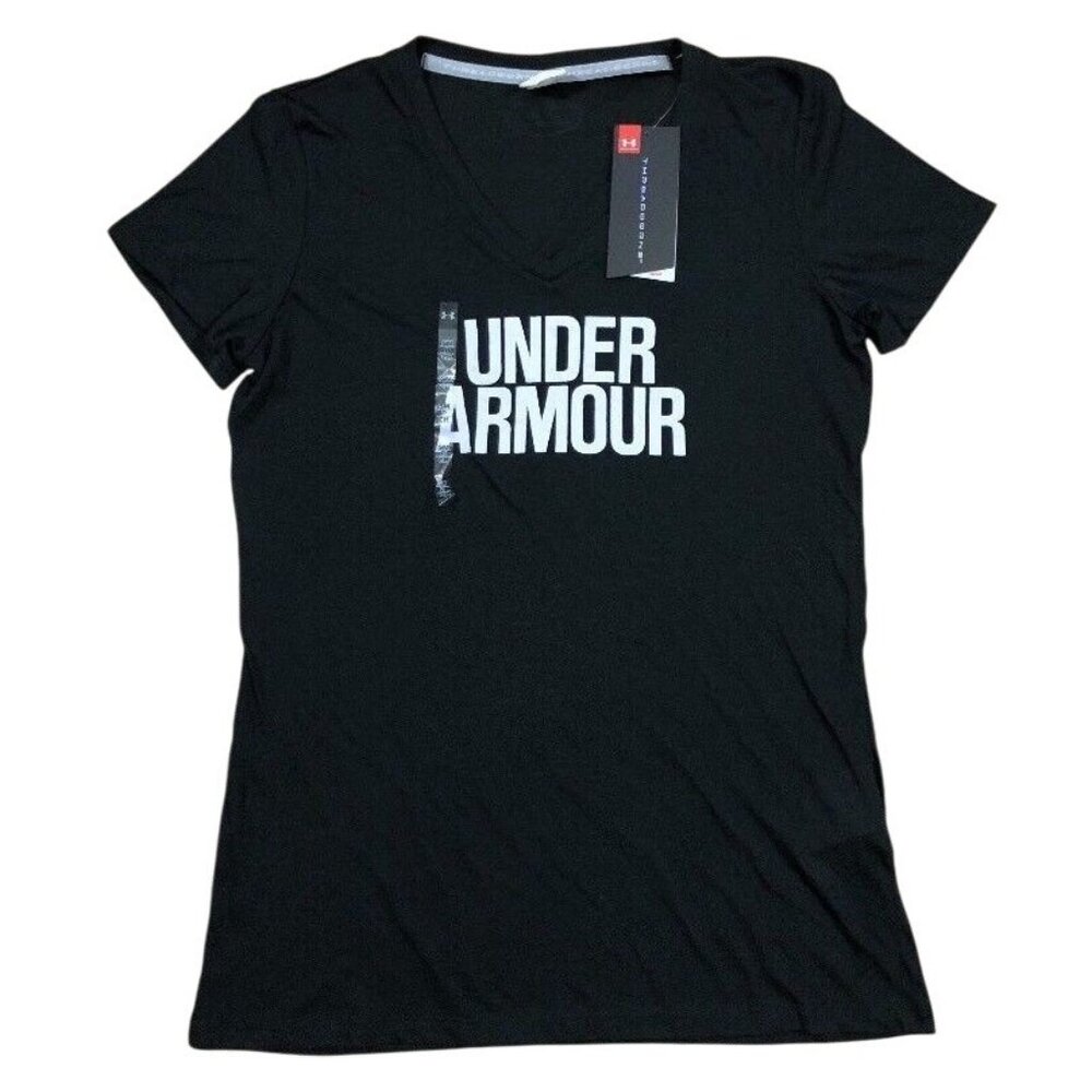 UNDER ARMOUR Threadborne Shirt Womens Small Black And Light Purple NEW!!